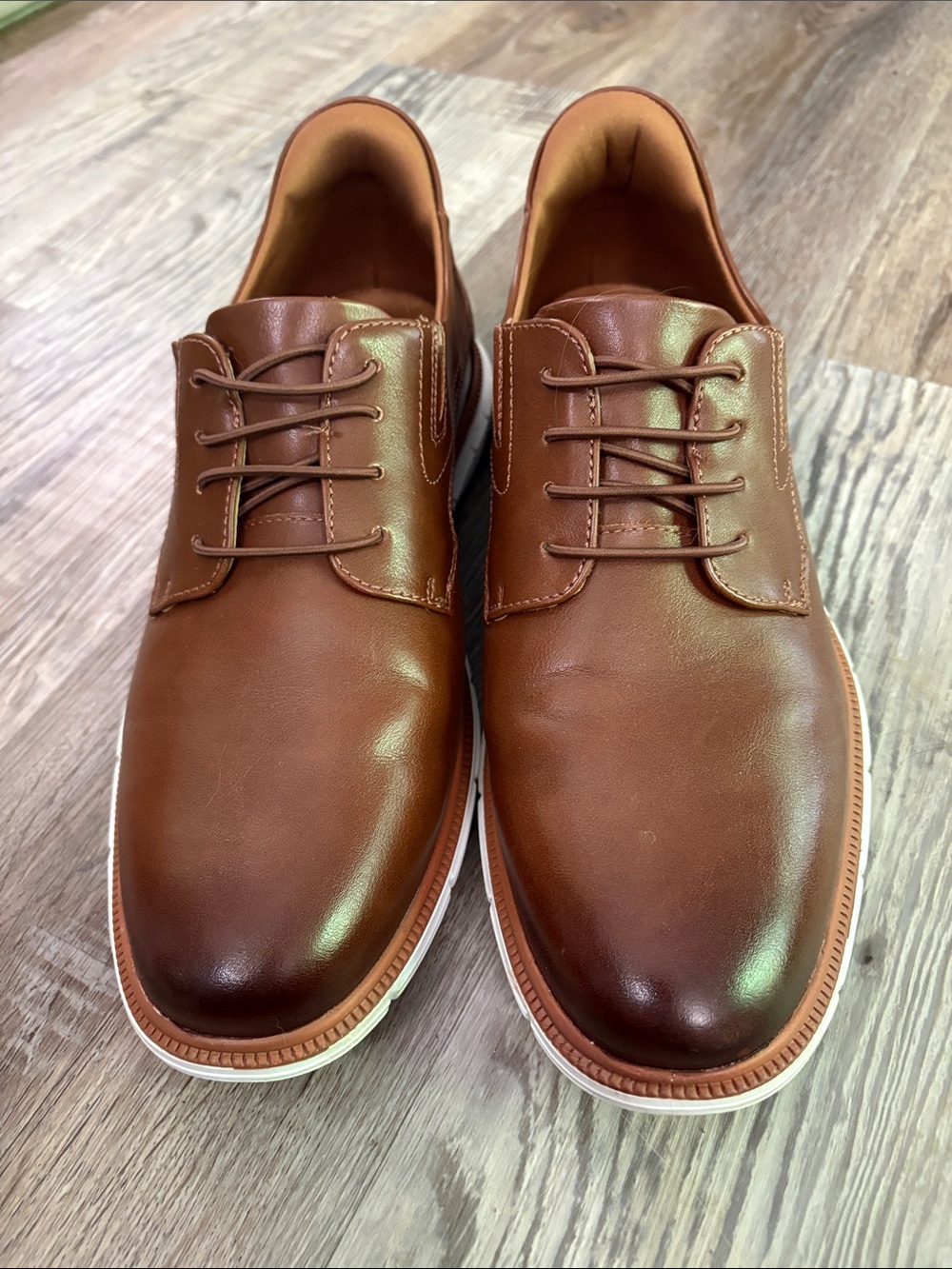👞 Marc Joseph Brown Leather Derby Shoes - Casual Lace-Up Oxfords